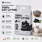 Pawtizen Natural Tofu Cat Litter 5.5LB(2.5KG) | Carbon Charcoal