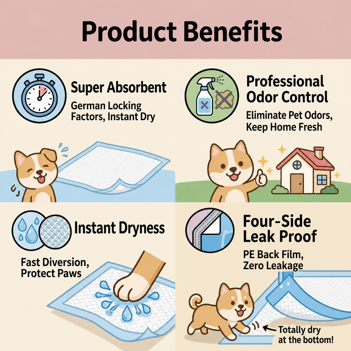 GuluPet - Premium Thickened Pet Training Pads 7 Layers | Large 28×34 in